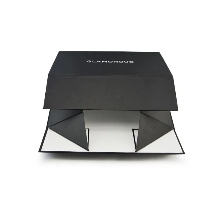 Fold Up Boxes Black Packaging With Logo