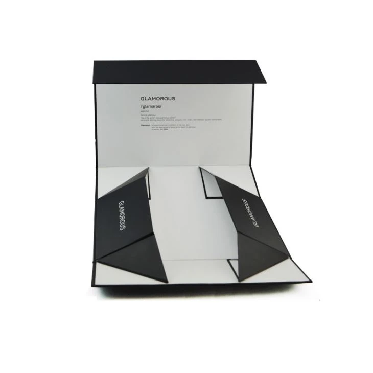 Fold Up Boxes Black Packaging With Logo